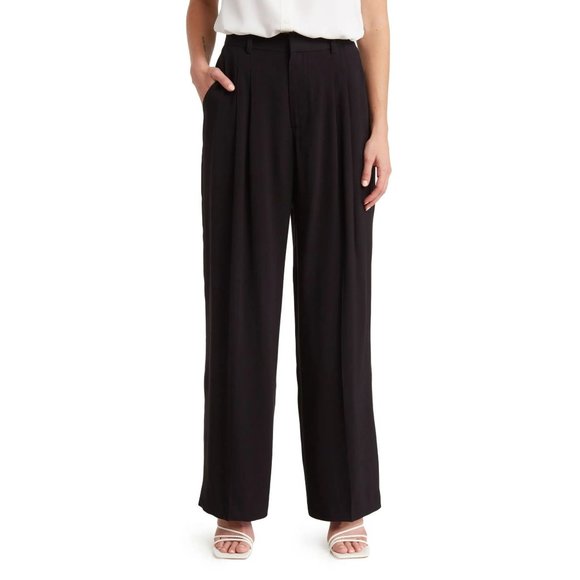 WAYF Wilson Pleated Wide Leg Pants - Black - NWT - Size XS - Picture 1 of 3